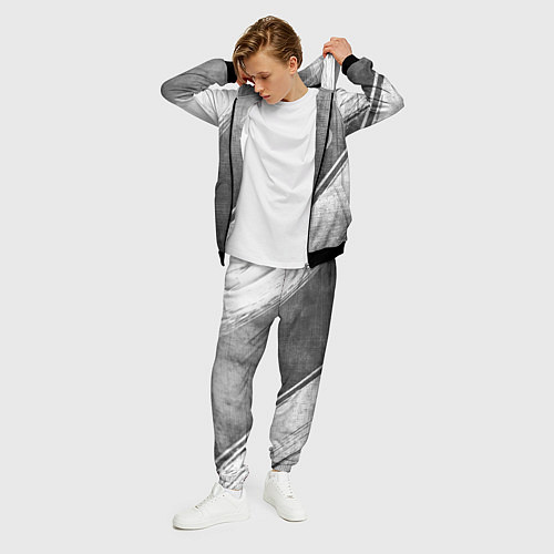 Мужской костюм Demon Slayer - grey gradient вертикально / 3D-Черный – фото 3