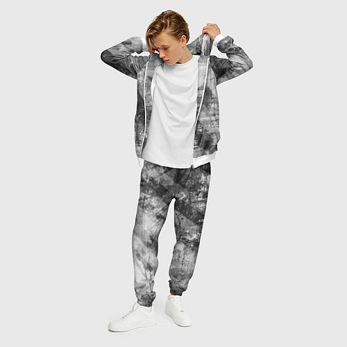 Мужской костюм Абстракция - atomic gray / 3D-Белый – фото 3