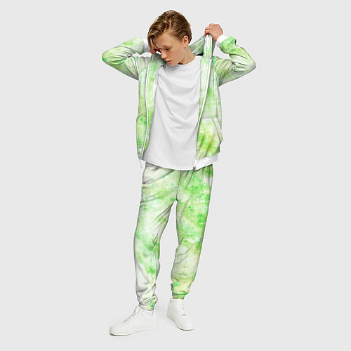 Мужской костюм Абстракция - light green atom / 3D-Белый – фото 3