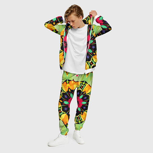 Мужской костюм Салатовый калейдоскоп / 3D-Белый – фото 3