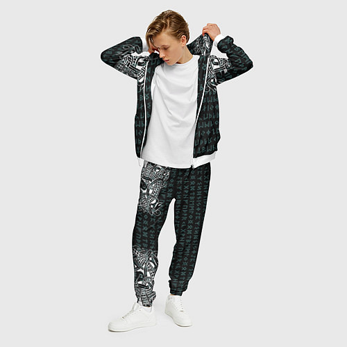 Мужской костюм Руны и татуировки викингов / 3D-Белый – фото 3