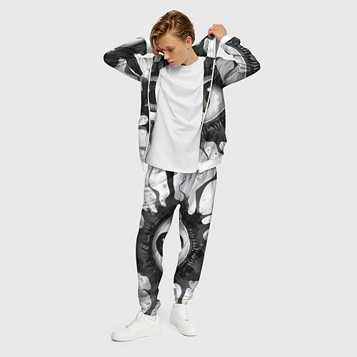 Мужской костюм Глаз и щупальца - психоделика / 3D-Белый – фото 3