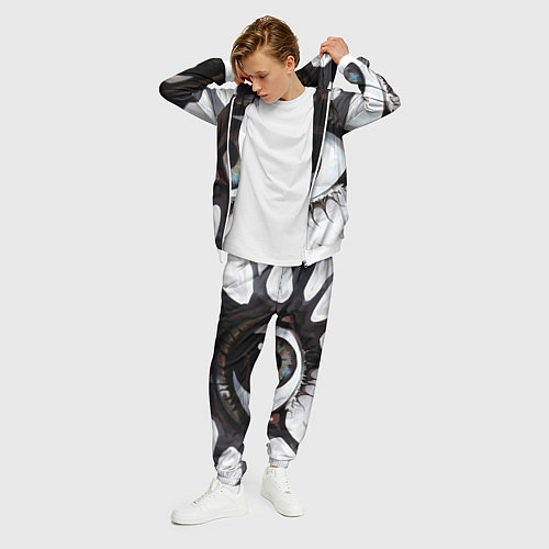 Мужской костюм Глаз и щупальца - психоделика / 3D-Белый – фото 3