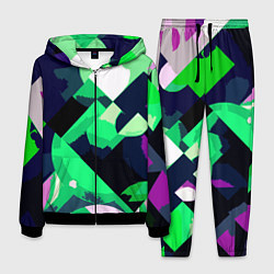 Мужской костюм Сине-зелёный геометричная абстракция