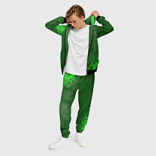 Мужской костюм Motorhead - green gradient вертикально / 3D-Черный – фото 3