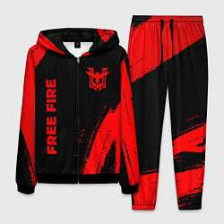 Костюм мужской Free Fire - red gradient вертикально, цвет: 3D-черный