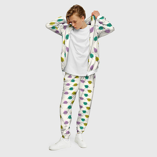 Мужской костюм Листья на пятнах / 3D-Белый – фото 3