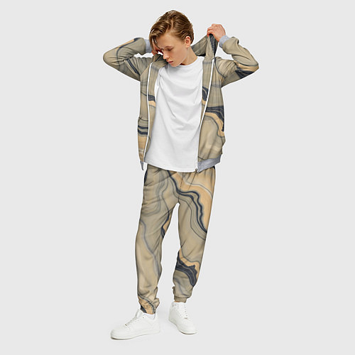 Мужской костюм Песочный мрамор / 3D-Меланж – фото 3