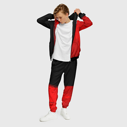 Мужской костюм AC DC - red gradient по-вертикали / 3D-Черный – фото 3