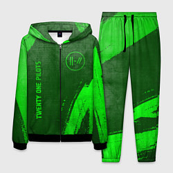 Костюм мужской Twenty One Pilots - green gradient вертикально, цвет: 3D-черный