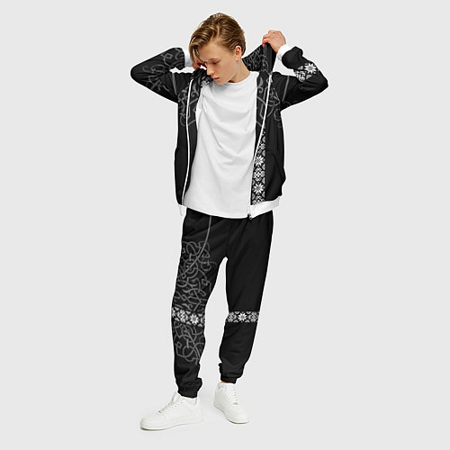 Мужской костюм Славянские символы традиции народа / 3D-Белый – фото 3