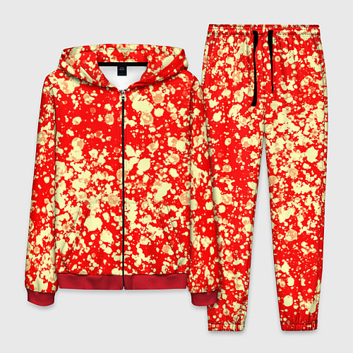 Мужской костюм Пятнистый красно-жёлтый / 3D-Красный – фото 1