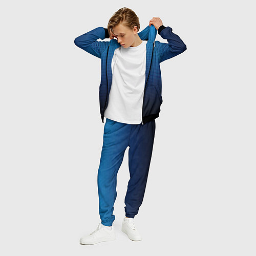 Мужской костюм Из голубого в чёрный градиент с точками / 3D-Черный – фото 3