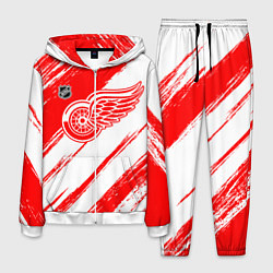 Костюм мужской Детройт Ред Уингз - брызги красок, цвет: 3D-белый