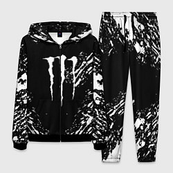 Костюм мужской Monster energy white splash, цвет: 3D-черный