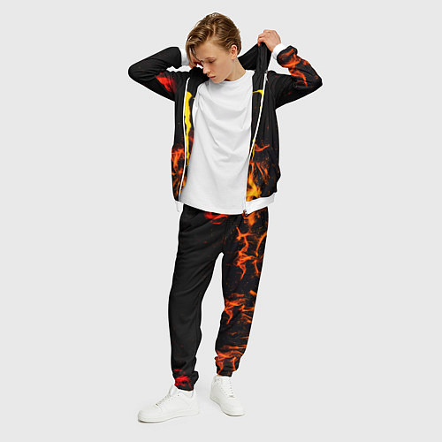 Мужской костюм Monster energy orange fire / 3D-Белый – фото 3