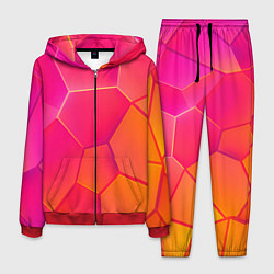 Костюм мужской Розово-оранжевые плиты, цвет: 3D-красный