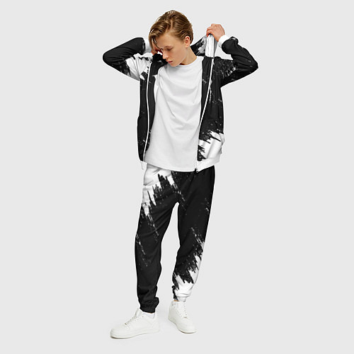 Мужской костюм Monster energy краски штрихи белые / 3D-Белый – фото 3