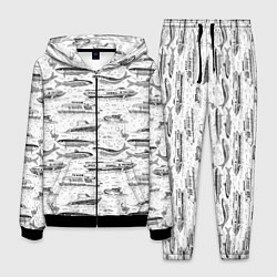 Костюм мужской Корюшка и водный транспорт, цвет: 3D-черный