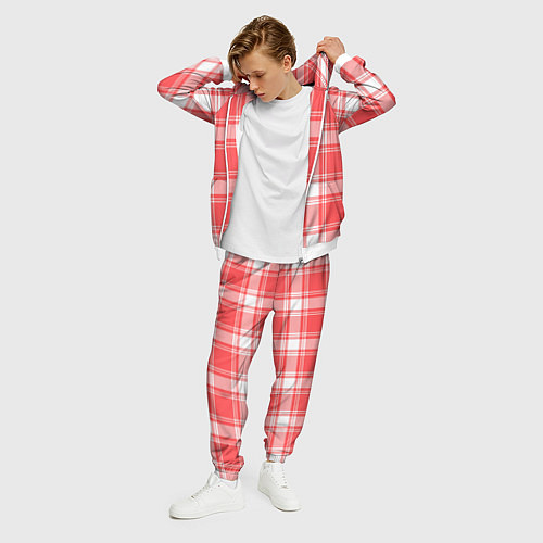 Мужской костюм Checked red white / 3D-Белый – фото 3