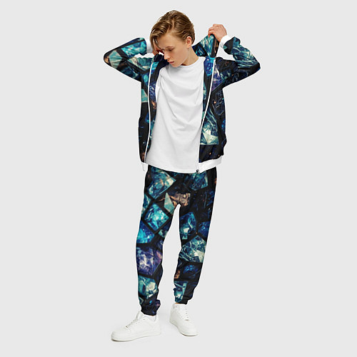 Мужской костюм Текстура драгоценных камней / 3D-Белый – фото 3