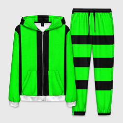 Костюм мужской Color green black line, цвет: 3D-белый