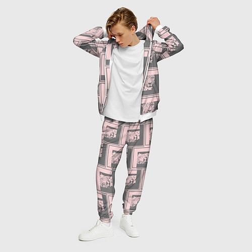 Мужской костюм Леопард в рамке / 3D-Белый – фото 3