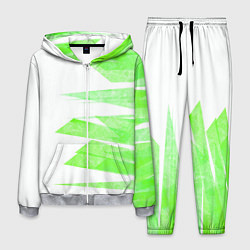 Костюм мужской Color white light green stripes, цвет: 3D-меланж