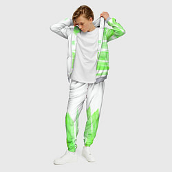 Костюм мужской Color white light green stripes, цвет: 3D-меланж — фото 2