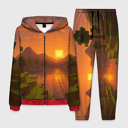 Костюм мужской Закат - Minecraft, цвет: 3D-красный