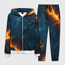 Костюм мужской Разлом плит с огнем, цвет: 3D-белый