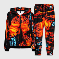 Костюм мужской Абстрактная текстура рыжего пламени, цвет: 3D-черный