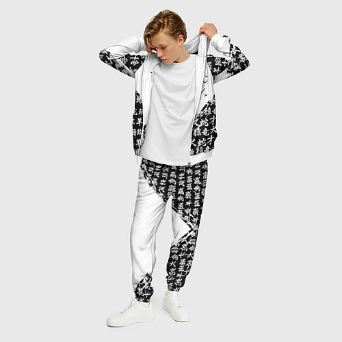 Мужской костюм Doom японские символы / 3D-Белый – фото 3