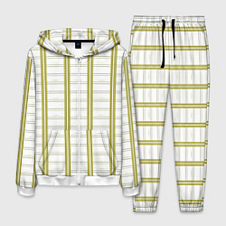 Костюм мужской Color white cage yellow stripes, цвет: 3D-белый