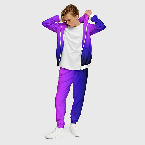 Мужской костюм Омбре синий градиент Future Dusk / 3D-Белый – фото 3