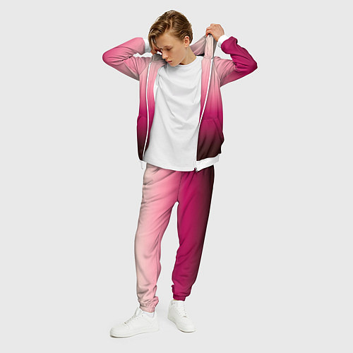 Мужской костюм Градиент transcendent pink омбре / 3D-Белый – фото 3