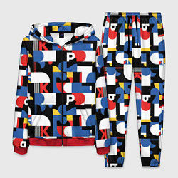 Костюм мужской Геометрия букв, цвет: 3D-красный