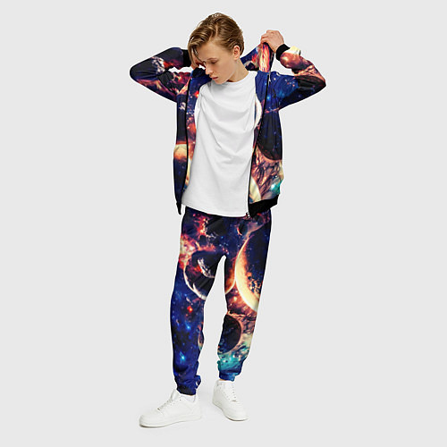 Мужской костюм Фантастический космос планеты / 3D-Черный – фото 3