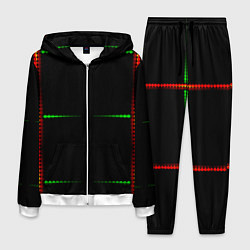 Мужской костюм Color black green orange stripes