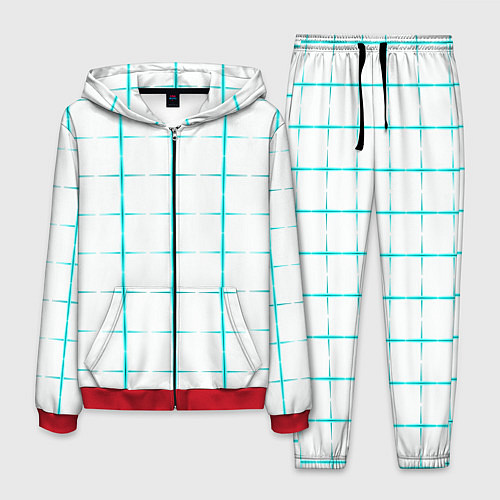 Мужской костюм Color white light blue crosses / 3D-Красный – фото 1