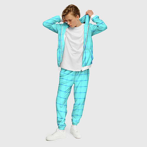 Мужской костюм Сolor blue line / 3D-Белый – фото 3