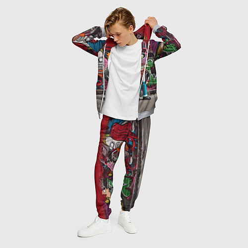 Мужской костюм Bender bending robot and Fry - ai art graffiti / 3D-Меланж – фото 3