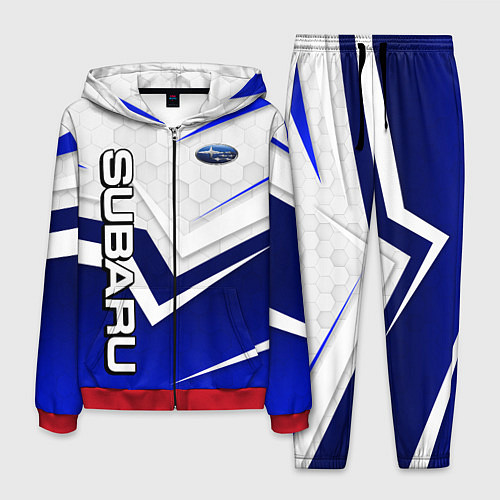 Мужской костюм Субару - белый и синий / 3D-Красный – фото 1