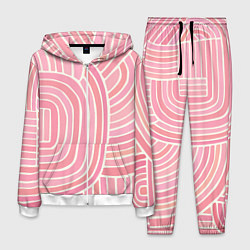 Костюм мужской Абстрактный узор розовый, цвет: 3D-белый