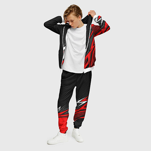 Мужской костюм Герб России - красный / 3D-Белый – фото 3