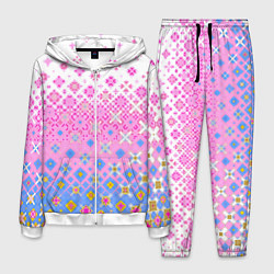 Костюм мужской Розово-голубой узор, цвет: 3D-белый