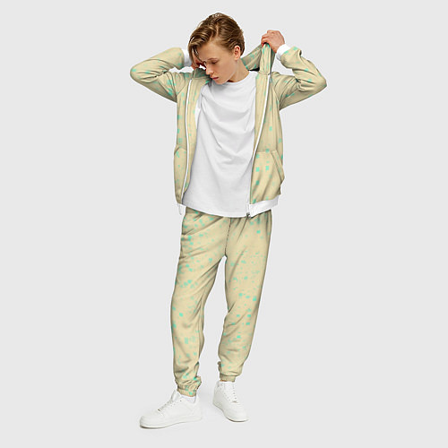 Мужской костюм Color beige turquoise / 3D-Белый – фото 3