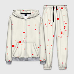 Костюм мужской Color white red shapes, цвет: 3D-меланж
