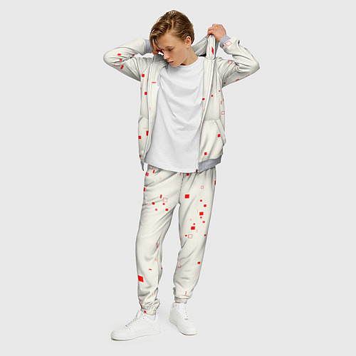Мужской костюм Color white red shapes / 3D-Меланж – фото 3