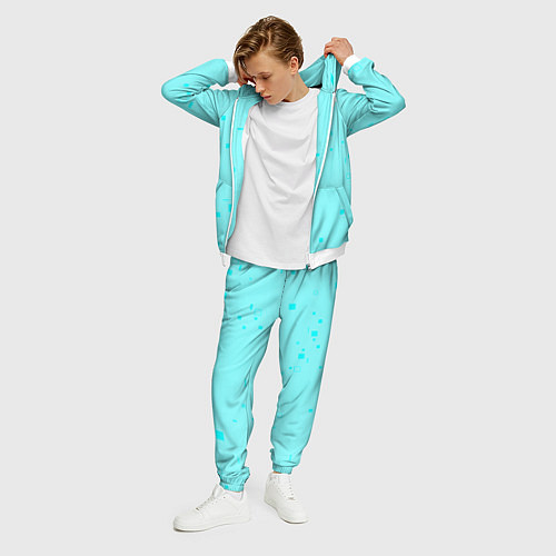 Мужской костюм Color light blue shapes / 3D-Белый – фото 3